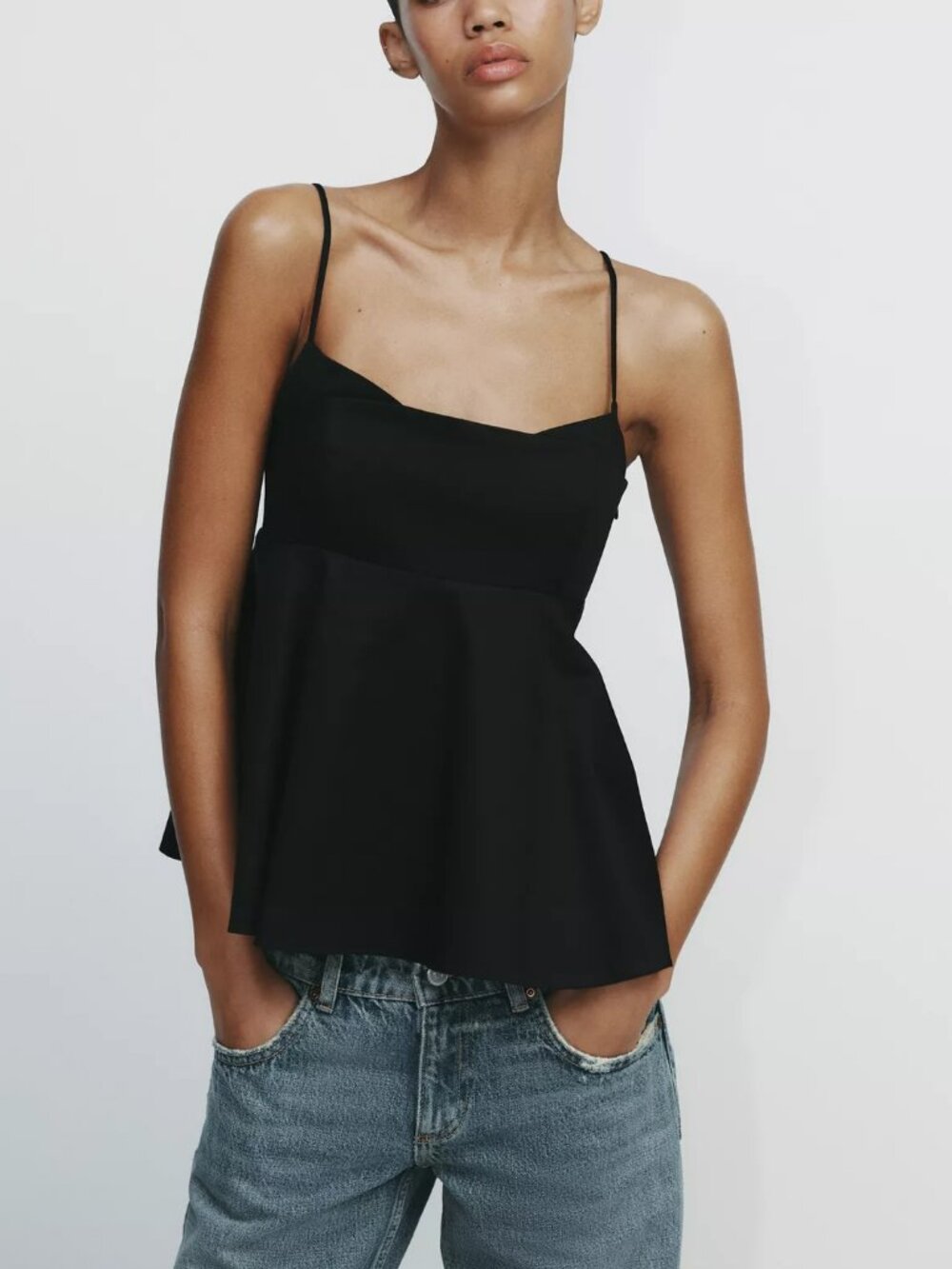 ZARA Strappy Peplum Top  XS